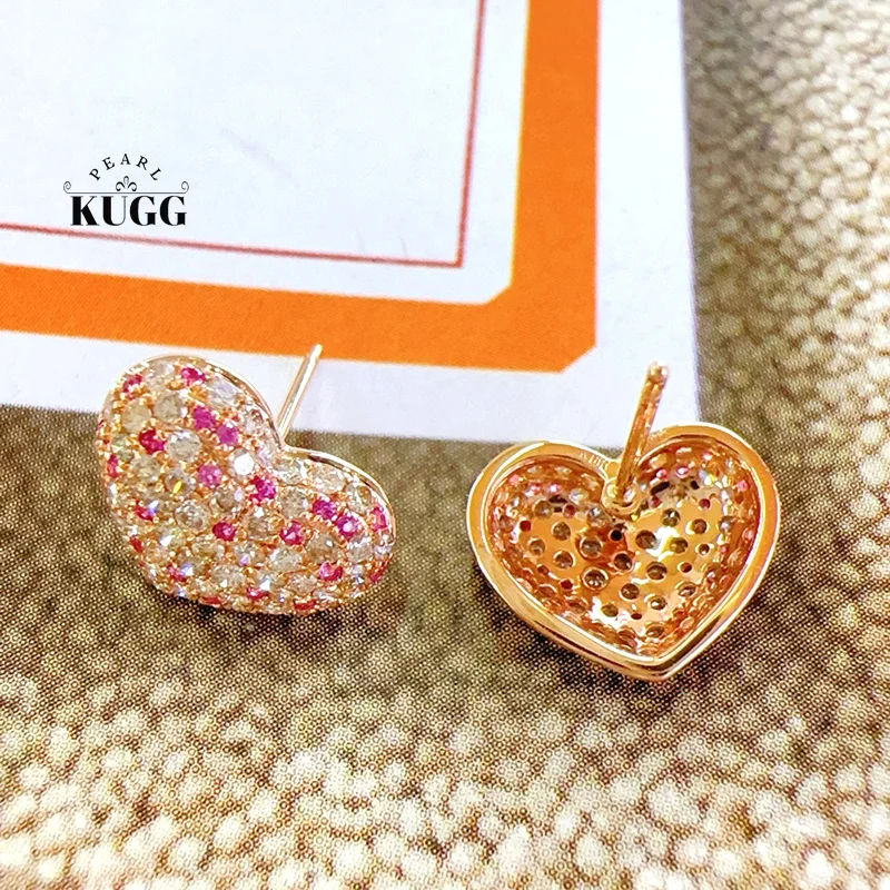 KUGG 100% 18K Rose Gold Earrings Vintage Heart Shape Natural Pink Sapphire Earrings for Women Wedding Luxury Diamond Jewelry
KUGG 100% 18K Rose Gold Earrings Vintage Heart Shape Natural Pink Sapphire Earrings for Women Wedding Luxury Diamond Jewelry