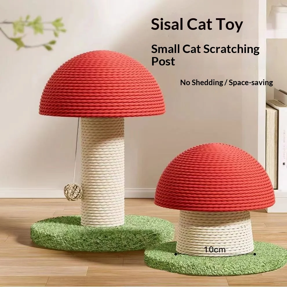 New Compact Mushroom Sisal Cat Scratcher Post & Pad, Durable Non-Shedding Self-Play Toy for Indoor Cats, Space-Saving
New Compact Mushroom Sisal Cat Scratcher Post & Pad, Durable Non-Shedding Self-Play Toy for Indoor Cats, Space-Saving