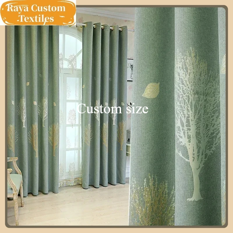Custom Size European Blackout Curtain for Living Room Tulle Bedroom Cotton Linen Jacquard Sheer Simple Fresh Fortune Tree Print
Custom Size European Blackout Curtain for Living Room Tulle Bedroom Cotton Linen Jacquard Sheer Simple Fresh Fortune Tree Print