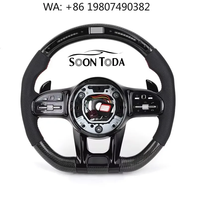 Black Half Perforated Leather LED Carbon Fiber Sport Steering Wheel Fit W205 W212 G Class S-Class GLC63
Black Half Perforated Leather LED Carbon Fiber Sport Steering Wheel Fit W205 W212 G Class S-Class GLC63