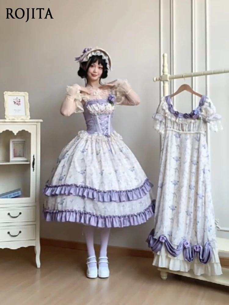 Light Purple Print Chiffon Dress for Women Imperial Style Retro Square Neck Ruffle High Waist Lace Summer Long Dress 2025 New
Light Purple Print Chiffon Dress for Women Imperial Style Retro Square Neck Ruffle High Waist Lace Summer Long Dress 2025 New