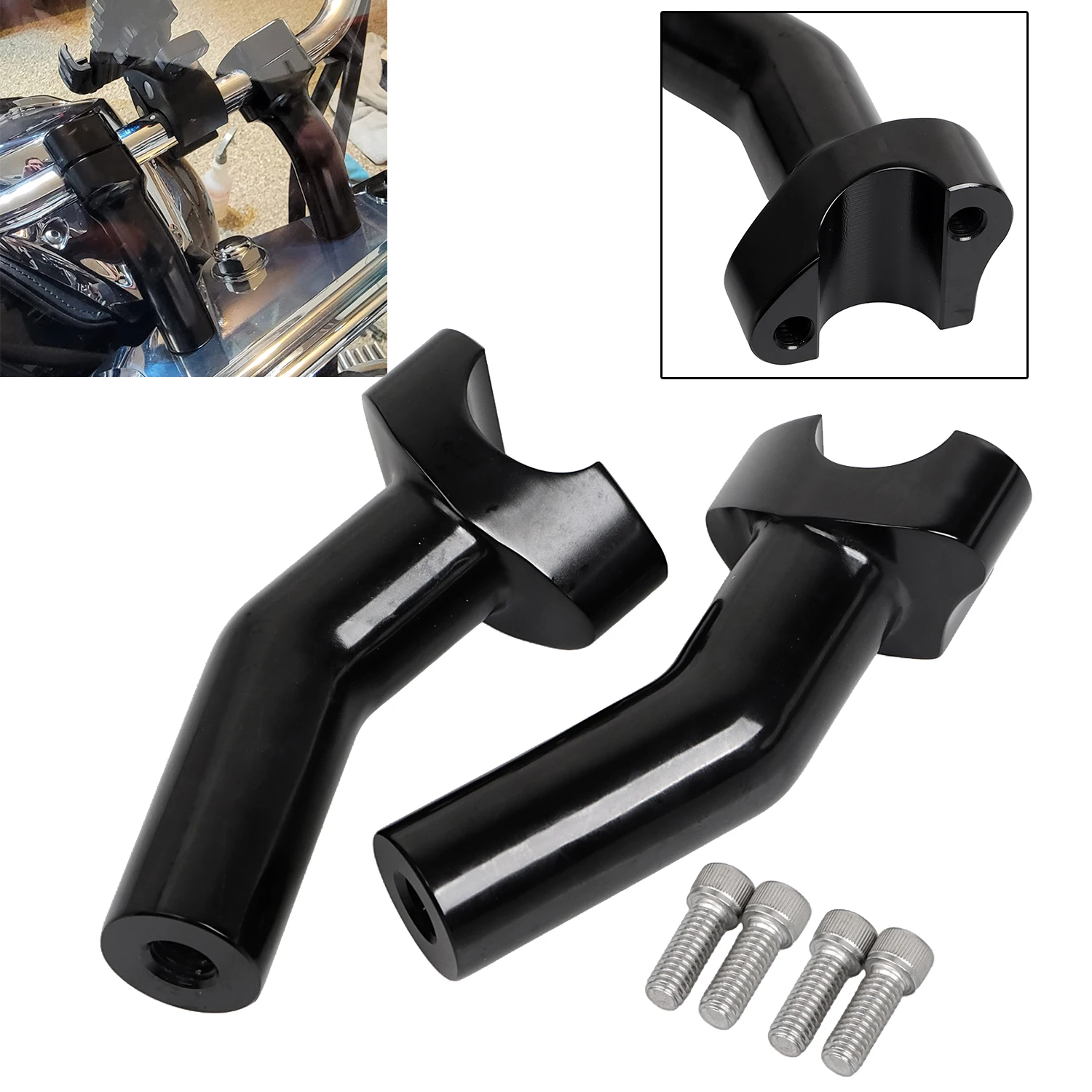 Softail Dyna Black CNC 4.5" Pullback Handlebar Risers For Harley 1" Bar FXDWG FXDL FXDB Sportster XL1200C XL883C Night Train
Softail Dyna Black CNC 4.5" Pullback Handlebar Risers For Harley 1" Bar FXDWG FXDL FXDB Sportster XL1200C XL883C Night Train