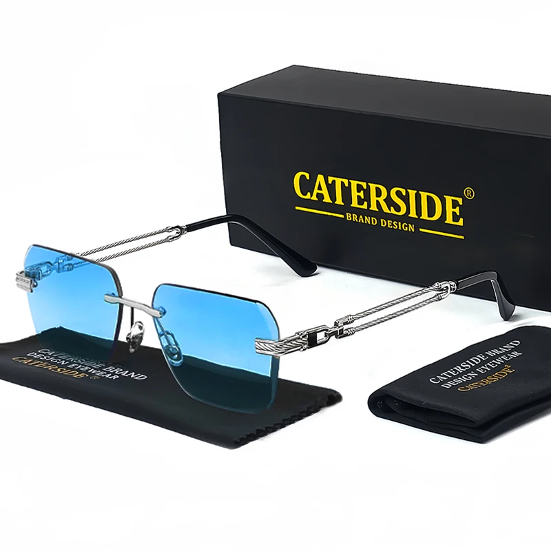 Caterside Pilot Rimless Sunglasses Men Square Metal Frame Suit Women Glasses Gradient UV400 Eyewear Ideal Choice for Gifts Box
Caterside Pilot Rimless Sunglasses Men Square Metal Frame Suit Women Glasses Gradient UV400 Eyewear Ideal Choice for Gifts Box