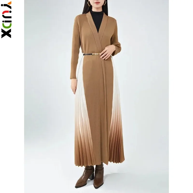 YUDX Miyake Gradient Color Irregular Pleated Windbreaker Long Sleeves Patchwork Long Cardigan High End Trench Coat without Belt
YUDX Miyake Gradient Color Irregular Pleated Windbreaker Long Sleeves Patchwork Long Cardigan High End Trench Coat without Belt