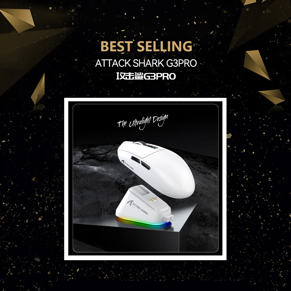 New! ATTACK SHARK G3PRO 25000DPI Wireless Mouse with Magnetic Charging Dock, BT/2.4G/Wired, PAW3311 Sensor, Macro Gaming Mouse
New! ATTACK SHARK G3PRO 25000DPI Wireless Mouse with Magnetic Charging Dock, BT/2.4G/Wired, PAW3311 Sensor, Macro Gaming Mouse