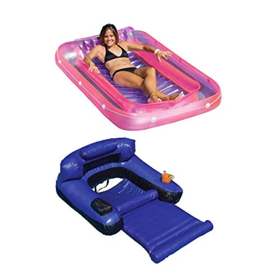 71 Inflatable Pool Suntan Raft with Fabric Lounger Chair in Blue for Summer Pool Relaxation and Sunbathing
71 Inflatable Pool Suntan Raft with Fabric Lounger Chair in Blue for Summer Pool Relaxation and Sunbathing
