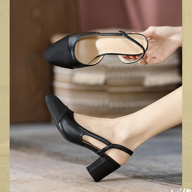 Summer Sandals Women Slingbacks High Heels Fashion Low Thick Medium Heel Shoes Leather Elegant Pumps Ladies Shoes Casual Pumps
Summer Sandals Women Slingbacks High Heels Fashion Low Thick Medium Heel Shoes Leather Elegant Pumps Ladies Shoes Casual Pumps