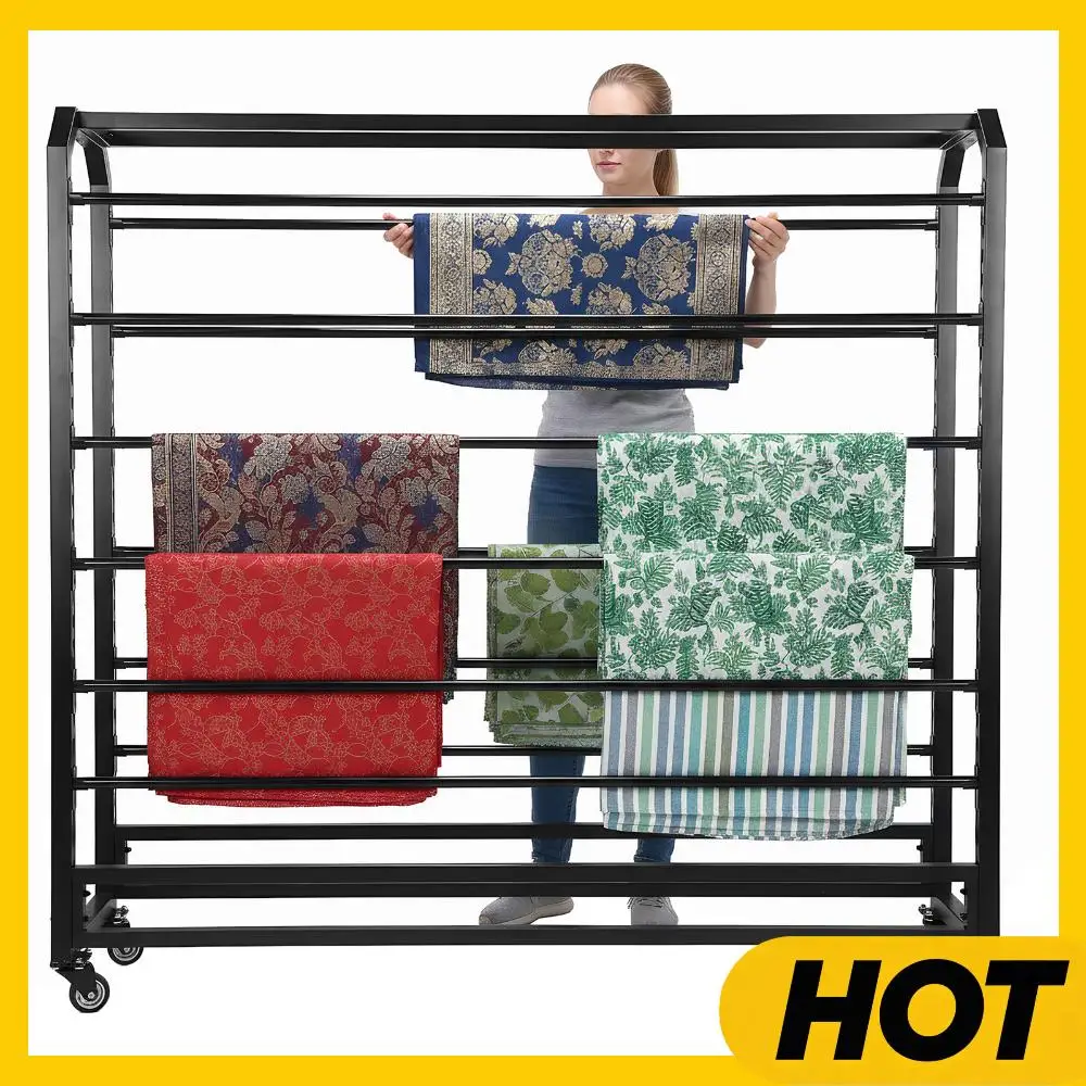 Double Side Textile Fabric Display Rack Cart W/ Wheels W/12 Adjustable Rod for Leather Curtain Studio Wallpaper
Double Side Textile Fabric Display Rack Cart W/ Wheels W/12 Adjustable Rod for Leather Curtain Studio Wallpaper