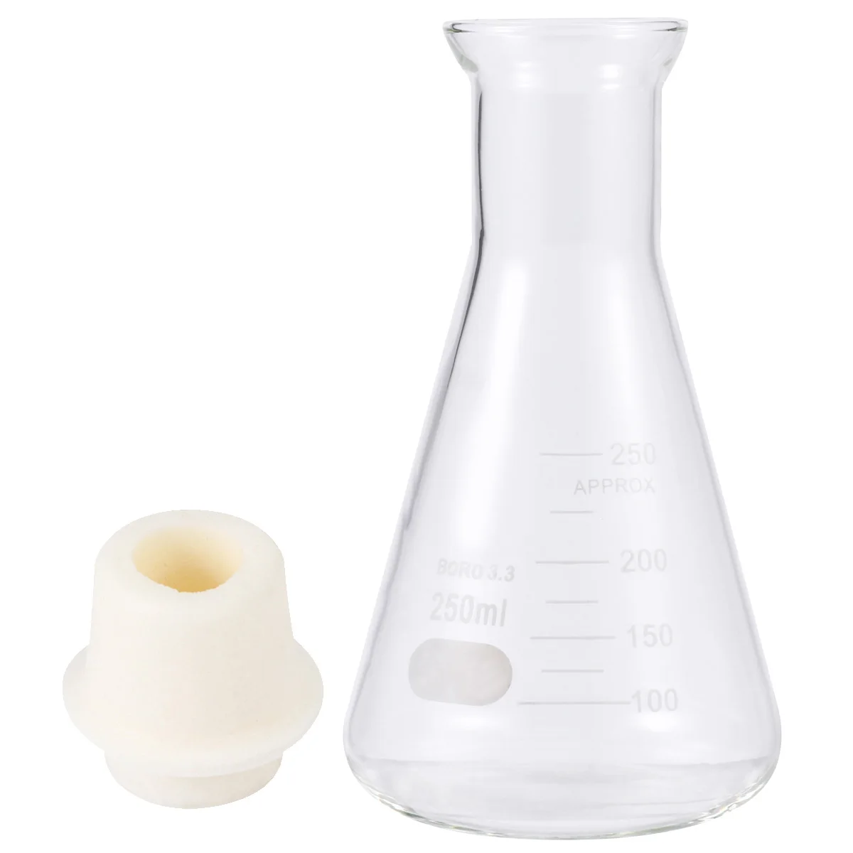 Equipment Glass Flask Student Use Beaker Conical Bottle Wide Mouth Erlenmeyer with Stopper
Equipment Glass Flask Student Use Beaker Conical Bottle Wide Mouth Erlenmeyer with Stopper