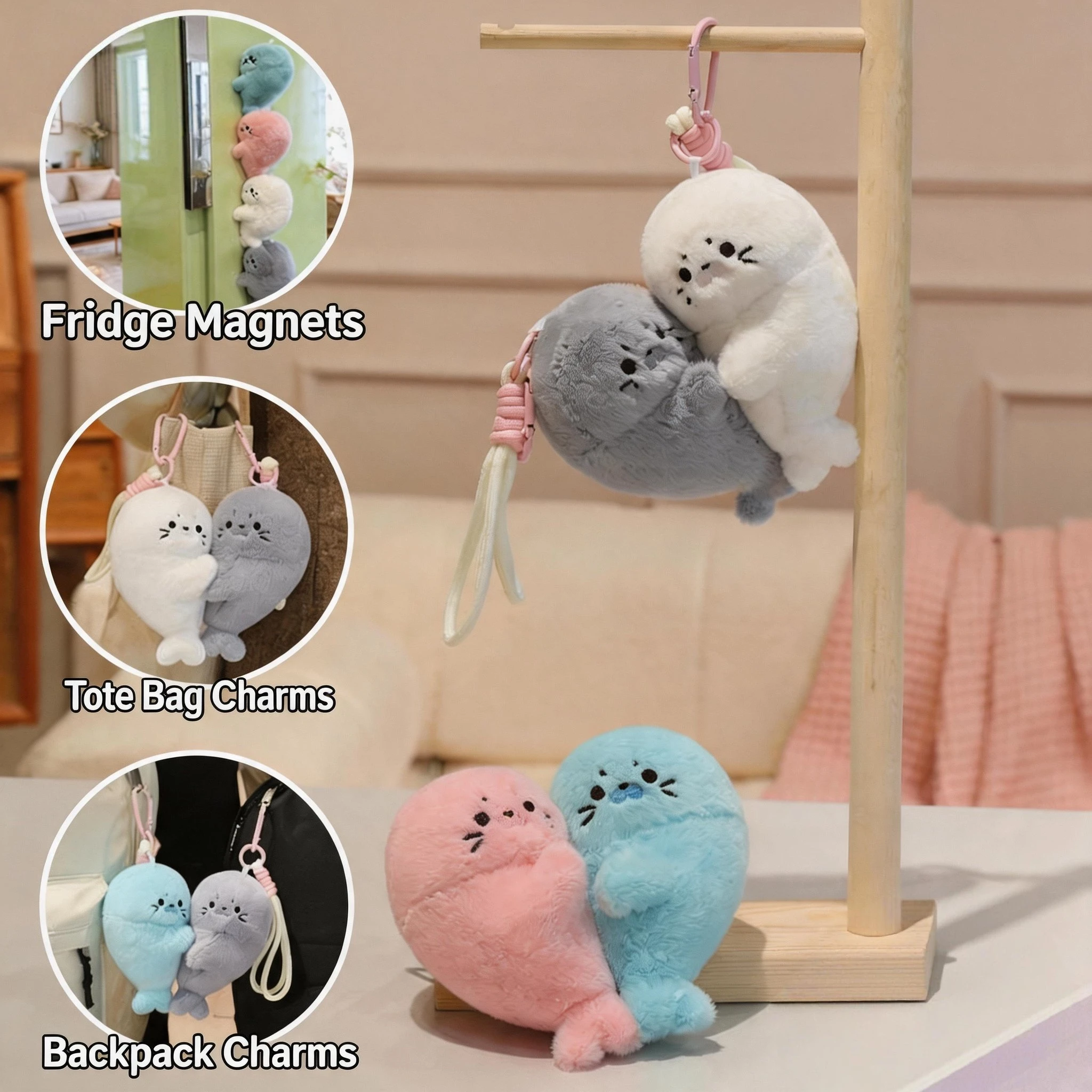 Cute Magnetic Heart Seal Plush Toy Kawaii Stuffed Animal Doll,Huggable Bag Charm Keychain,Fridge Magnet Gift Couples Best Friend
Cute Magnetic Heart Seal Plush Toy Kawaii Stuffed Animal Doll,Huggable Bag Charm Keychain,Fridge Magnet Gift Couples Best Friend