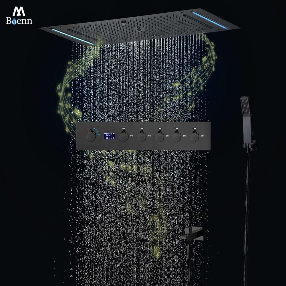 M Boenn Душевая система для ванной комнаты Lavish Rainfall Shower Experience Идеальный черный душевой набор Современные колонки для душевой насадки с дождевой насадкой
M Boenn Душевая система для ванной комнаты Lavish Rainfall Shower Experience Идеальный черный душевой набор Современные колонки для душевой насадки с дождевой насадкой