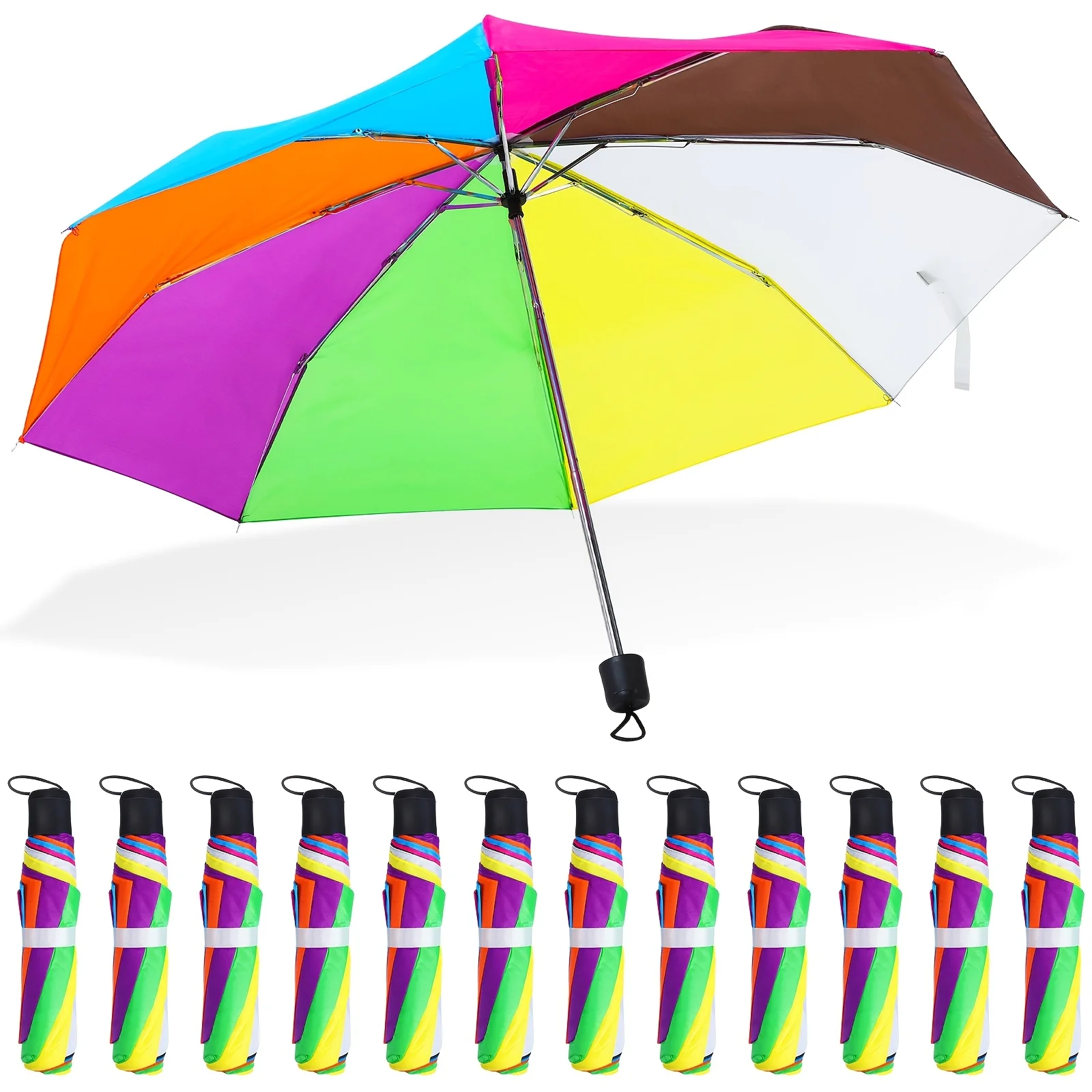 12pcs Rainbow Umbrella, Compact And Windproof, Perfect for Travel, Beach, Weddings, And Parties
12pcs Rainbow Umbrella, Compact And Windproof, Perfect for Travel, Beach, Weddings, And Parties