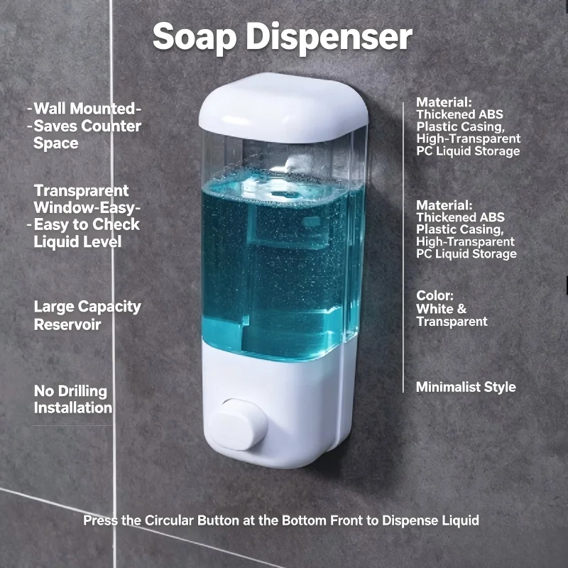 Hotel bathroom non-perforated manual soap machine wall hanging seamless paste disinfectant bottle transparent multi-liquid soap
Hotel bathroom non-perforated manual soap machine wall hanging seamless paste disinfectant bottle transparent multi-liquid soap