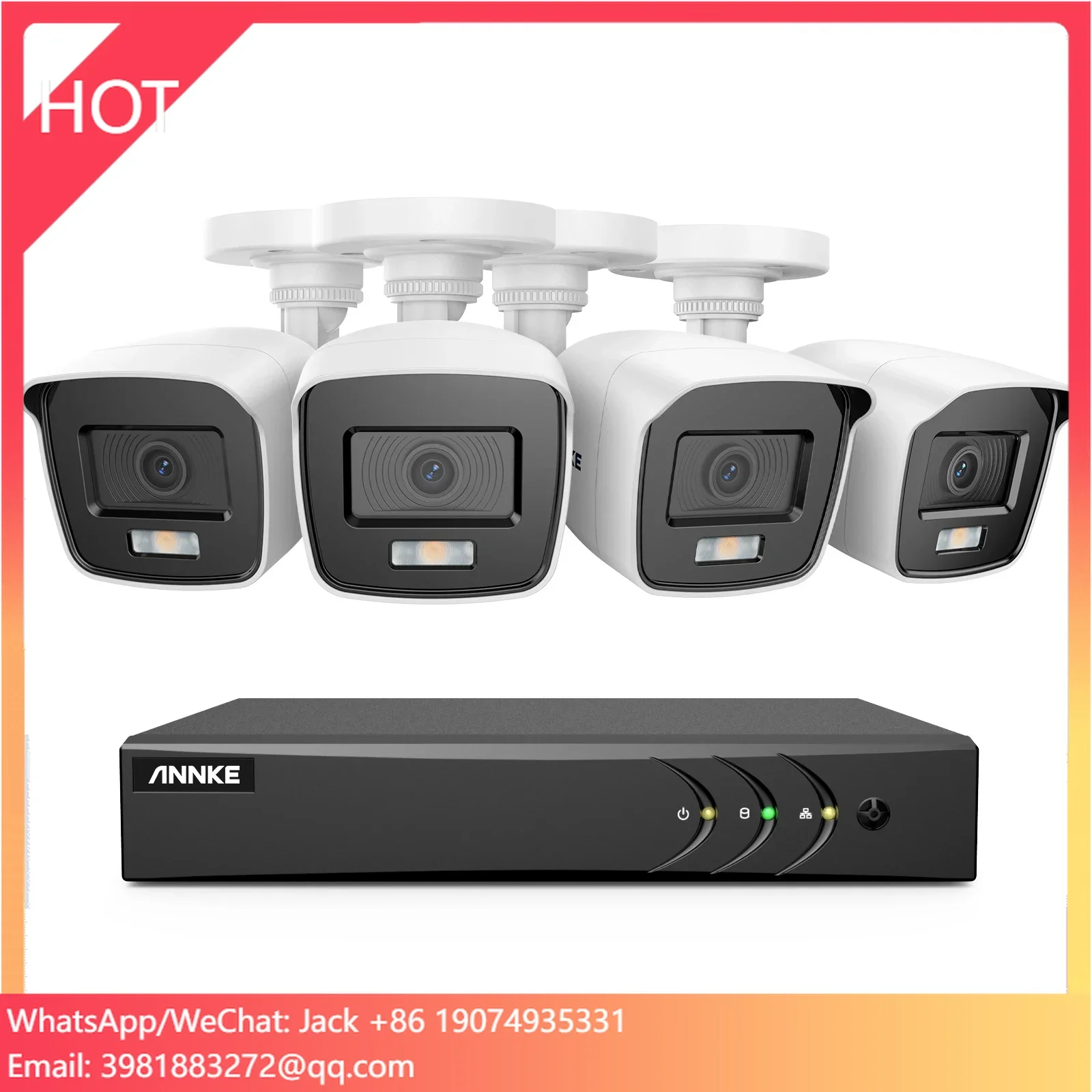 ANNKE 8-канальная 5-мегапиксельная система видеонаблюдения H.265 + DVR с четырьмя 2-мегапиксельными уличными водонепроницаемыми камерами видеонаблюдения NightChroma
ANNKE 8-канальная 5-мегапиксельная система видеонаблюдения H.265 + DVR с четырьмя 2-мегапиксельными уличными водонепроницаемыми камерами видеонаблюдения NightChroma