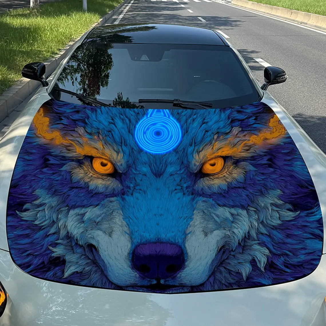 Blue Wolf Car Hood Sticker, Waterproof Self-adhesive And Easy To Peel Off, Suitable For All Car Models-car Parts Gift, Essential
Blue Wolf Car Hood Sticker, Waterproof Self-adhesive And Easy To Peel Off, Suitable For All Car Models-car Parts Gift, Essential