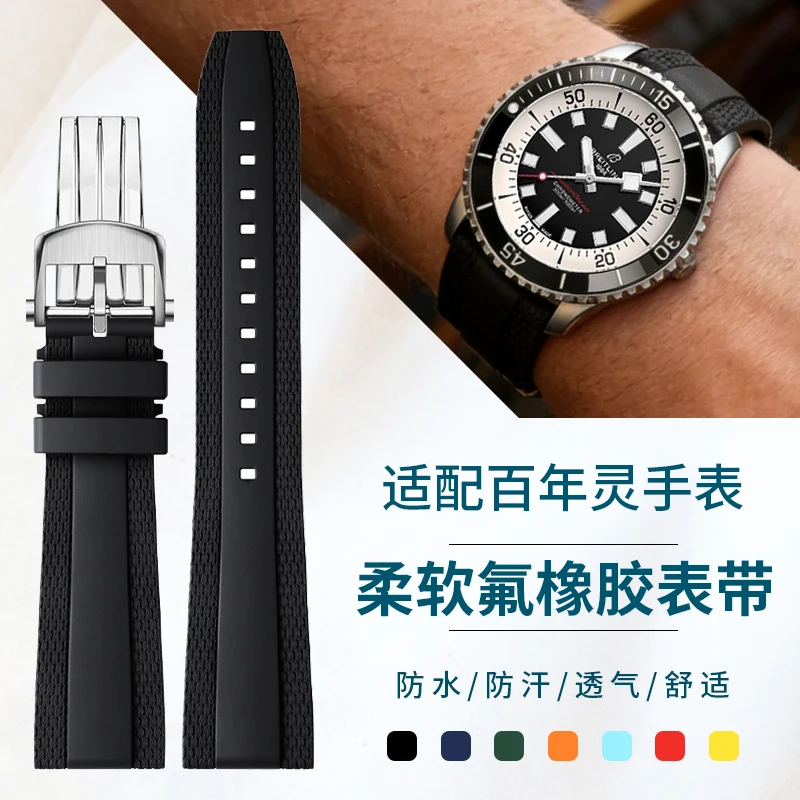 Fluororubber Watch Strap for Men, Compatible with Breitling Super Ocean, Avenger, Navitimer, Chronomat and Premier Series
Fluororubber Watch Strap for Men, Compatible with Breitling Super Ocean, Avenger, Navitimer, Chronomat and Premier Series