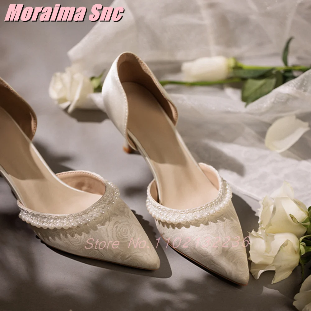 Pearl String Bead Satin Sandals Pointed Toe Shallow Slip On Stiletto High Heels Sexy Elegant Women's Wedding Shoes Summer White
Pearl String Bead Satin Sandals Pointed Toe Shallow Slip On Stiletto High Heels Sexy Elegant Women's Wedding Shoes Summer White