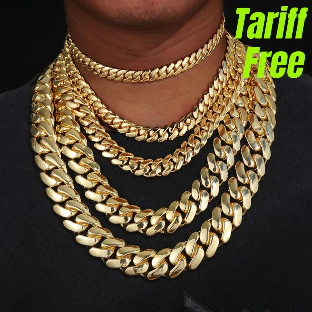 Cuban Chain Wholesale Hip Hop Jewelry Luxury 14K 18K Real Gold Plated Heavy Solid Miami Cuban Link Chain Necklace for Men
Cuban Chain Wholesale Hip Hop Jewelry Luxury 14K 18K Real Gold Plated Heavy Solid Miami Cuban Link Chain Necklace for Men