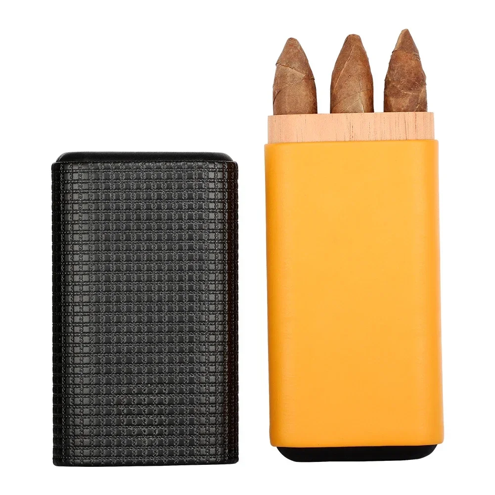 Cigar Leather Case 3 Pack Portable Humidor Cedar Cigar Moisturizer Travel Cigarette Case
Cigar Leather Case 3 Pack Portable Humidor Cedar Cigar Moisturizer Travel Cigarette Case