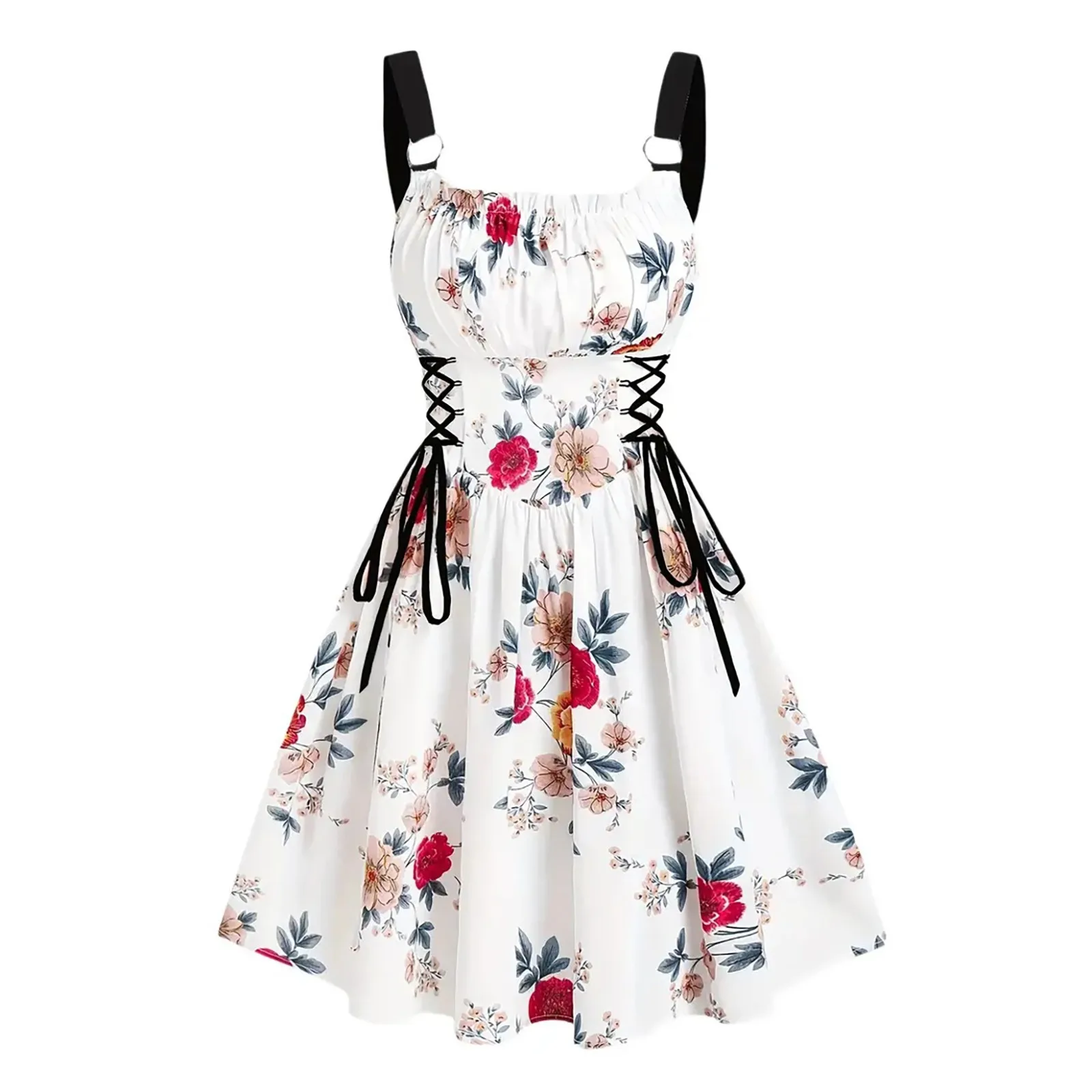 Dressfo Women'S Dress Allover Floral Leaf Pattern Ruched Bust Belt Vacation Dress Sweetheart Neck A Line Mini Dress
Dressfo Women'S Dress Allover Floral Leaf Pattern Ruched Bust Belt Vacation Dress Sweetheart Neck A Line Mini Dress