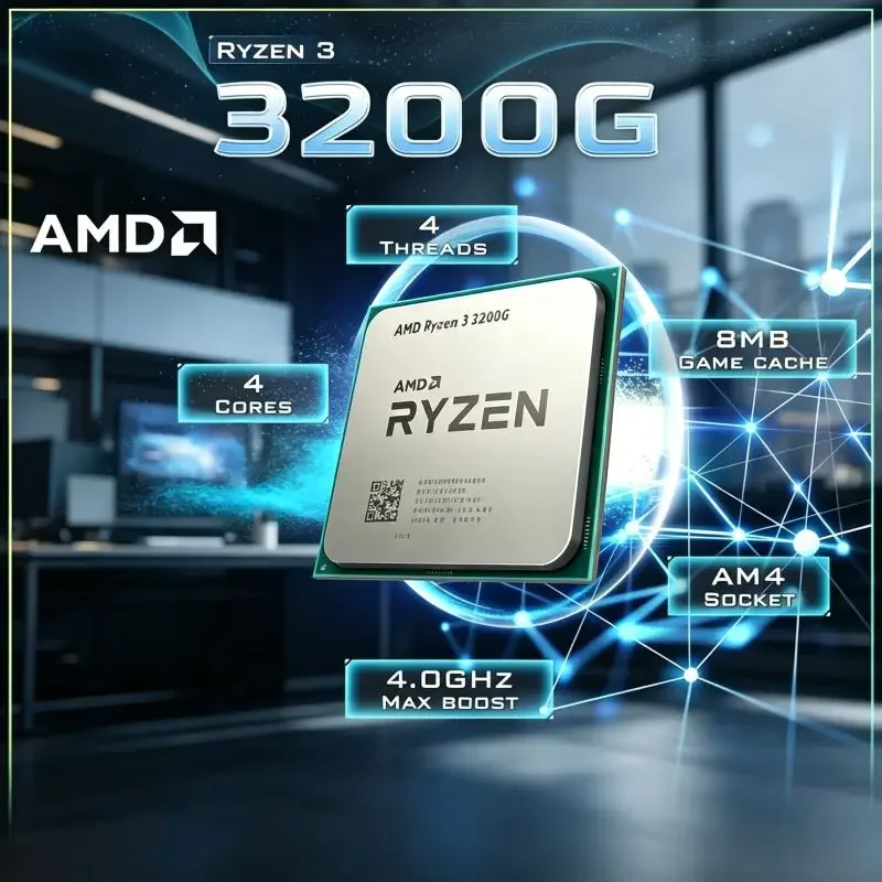 AMD Ryzen 3 3200G All-in-one AM4 CPU 3.6GHz Quad-Core 4-Thread 65W Desktop Gaming Processor With Radeon Vega 8 Graphics
AMD Ryzen 3 3200G All-in-one AM4 CPU 3.6GHz Quad-Core 4-Thread 65W Desktop Gaming Processor With Radeon Vega 8 Graphics
