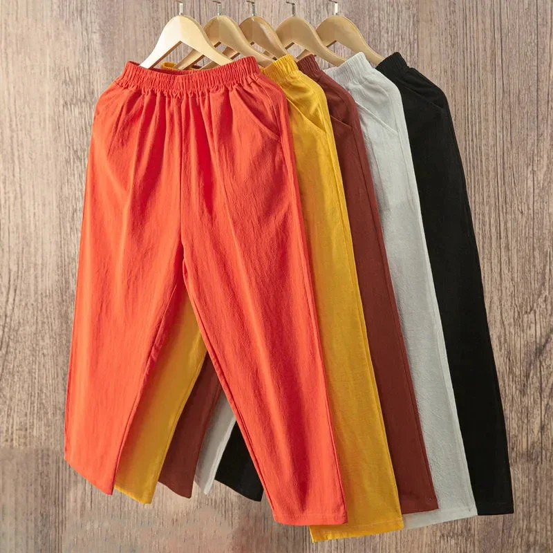 Casual Cotton Linen Pants Women 2024 Summer Elastic Waist Ankle Pants Woman Solid Color Harem Trousers Hot Sale ventilate
Casual Cotton Linen Pants Women 2024 Summer Elastic Waist Ankle Pants Woman Solid Color Harem Trousers Hot Sale ventilate