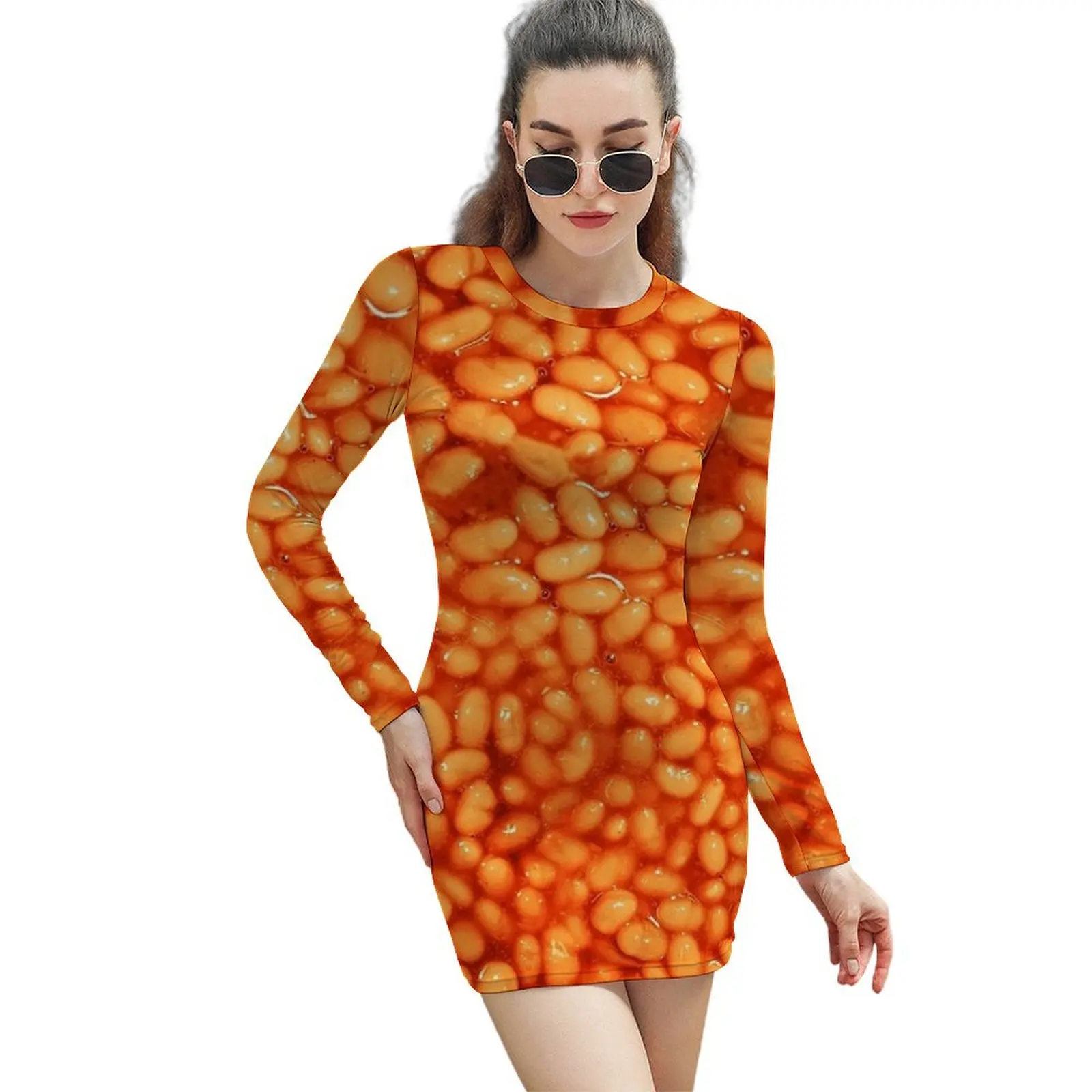 Beans In Things Pattern Long-Sleeved Sheath Dress Female clothing luxury woman party dress
Beans In Things Pattern Long-Sleeved Sheath Dress Female clothing luxury woman party dress