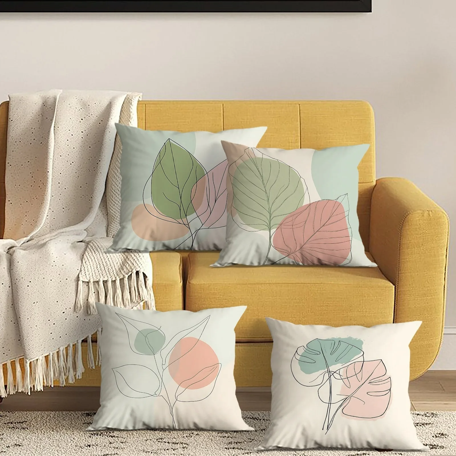 Pastel Leaf Line-Art Pillowcase: Minimalist Modern-Themed Cushion Cover for Soft Elegant Home Sofa Decor
Pastel Leaf Line-Art Pillowcase: Minimalist Modern-Themed Cushion Cover for Soft Elegant Home Sofa Decor