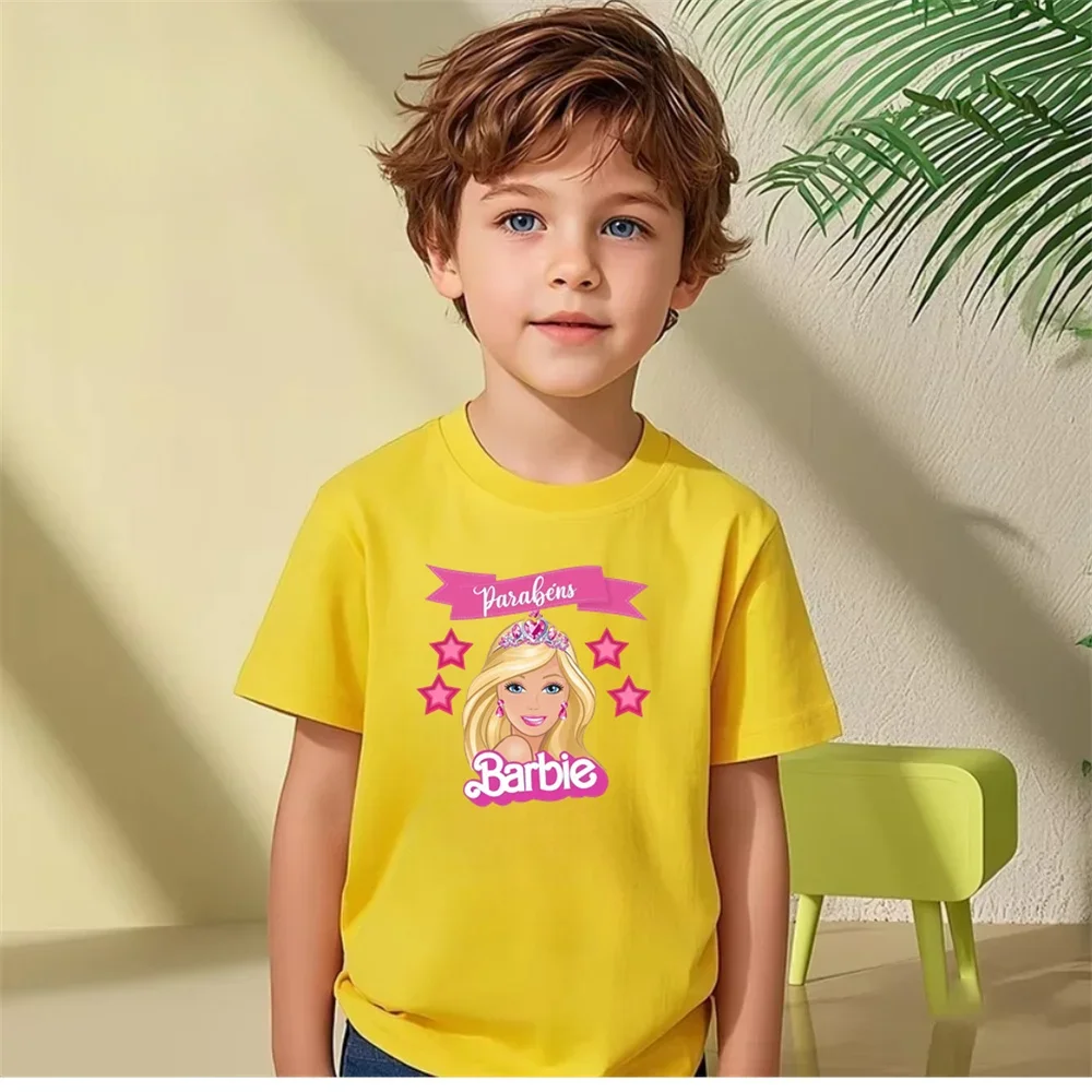 Disney Teen Summer Clothing 100% Cotton T-shirt Beautiful Barbie Princess Kids Short Sleeve Top Cotton T-shirt Boys Girls Comfor
Disney Teen Summer Clothing 100% Cotton T-shirt Beautiful Barbie Princess Kids Short Sleeve Top Cotton T-shirt Boys Girls Comfor