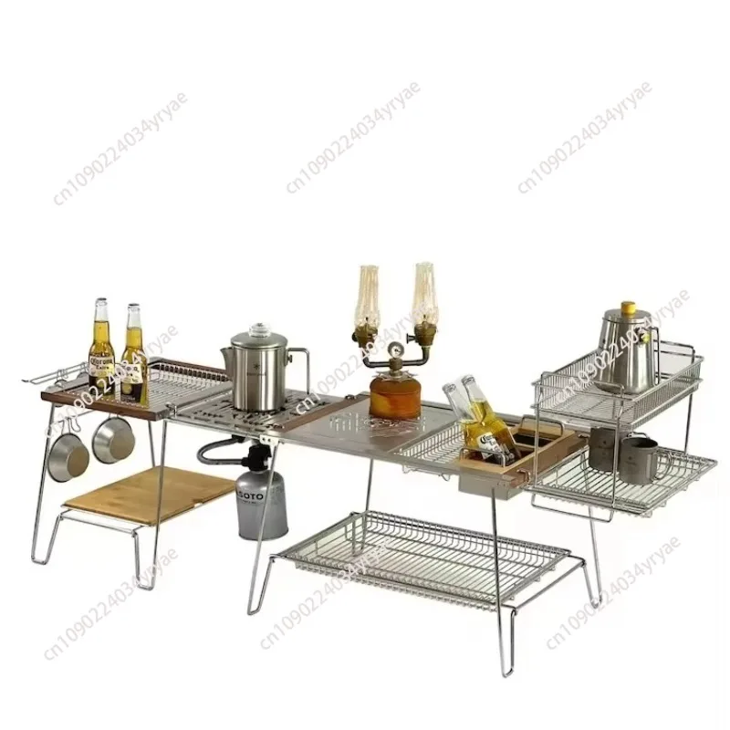 Современный серебряный алюминиевый сплав металла портативный складной стол открытый барбекю пикник барбекю комбинация для столовой кухни кемпинга 
Современный серебряный алюминиевый сплав металла портативный складной стол открытый барбекю пикник барбекю комбинация для столовой кухни кемпинга