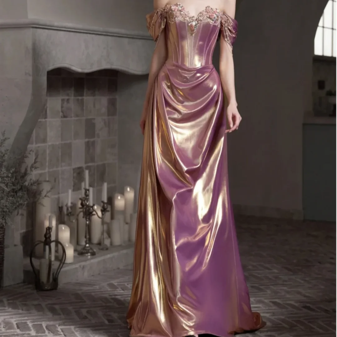 Обручальное платье, элитное легкое роскошное платье в стиле французского ретро, новинка лета 2025, облегающее платье с открытыми плечами
Обручальное платье, элитное легкое роскошное платье в стиле французского ретро, новинка лета 2025, облегающее платье с открытыми плечами