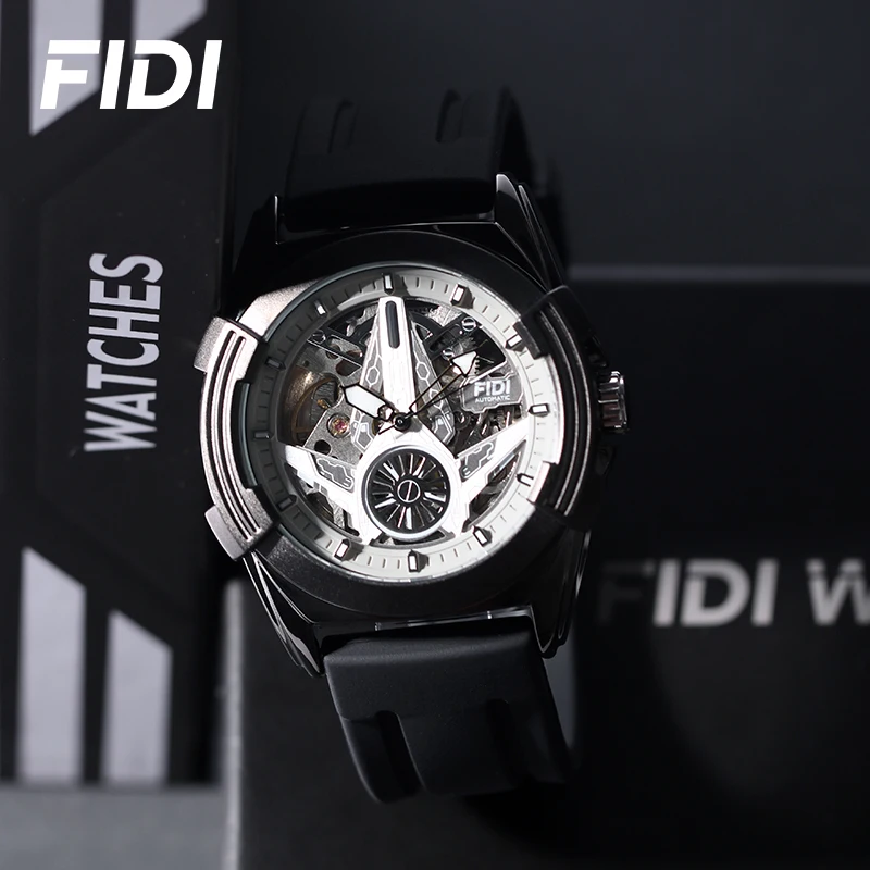 FIDI Automatic Mechanical Watch For Men Skeleton Dial Silicone Strap 3ATM Waterproof Sport Wristwatch Luxury Fashion Busin
FIDI Automatic Mechanical Watch For Men Skeleton Dial Silicone Strap 3ATM Waterproof Sport Wristwatch Luxury Fashion Busin