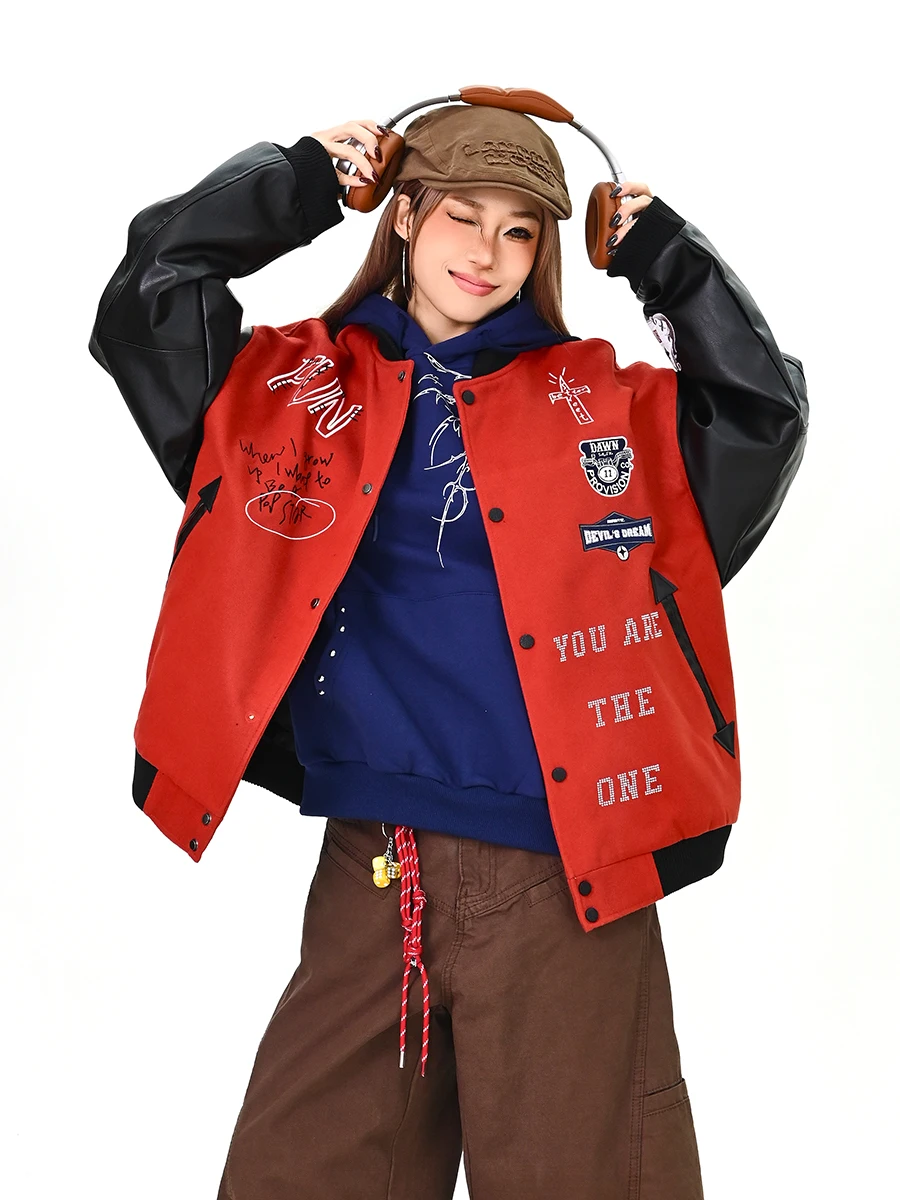 Creative Letter Splicing Jaet Women's Loose American College Sle Baseball Outfit Coat Spring New Sle Street Sle
Creative Letter Splicing Jaet Women's Loose American College Sle Baseball Outfit Coat Spring New Sle Street Sle