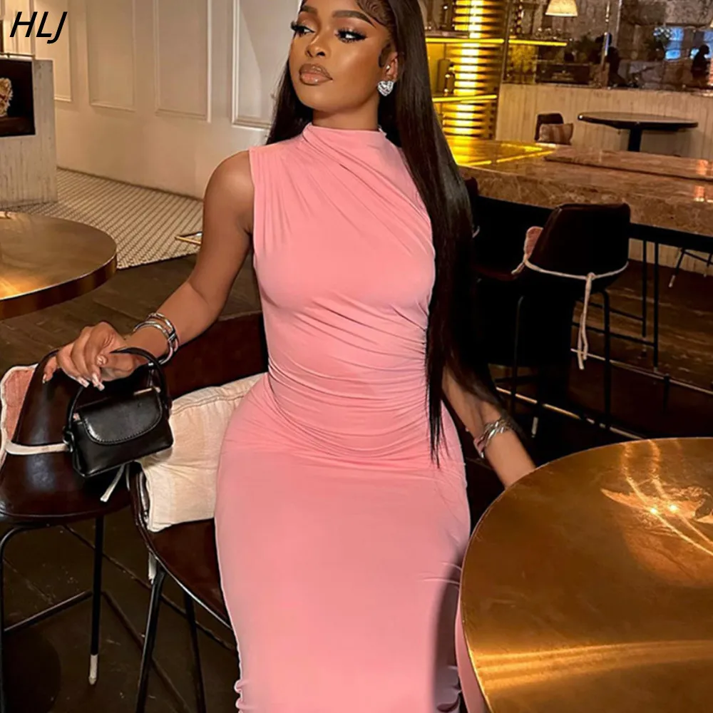 HLJ Elegant Lady Solid Color Bodycon Dresses Women Round Neck Sleeveless Slim Vestidos Fashion Female Simplicity Praty Clothing
HLJ Elegant Lady Solid Color Bodycon Dresses Women Round Neck Sleeveless Slim Vestidos Fashion Female Simplicity Praty Clothing