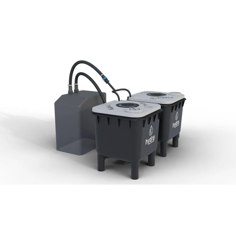 Hydramax Chiller-Ready 2 Bucket 1 Row RDWC System for Indoor Growing with Black Polycarbonate Construction and Enhanced Heat Di
Hydramax Chiller-Ready 2 Bucket 1 Row RDWC System for Indoor Growing with Black Polycarbonate Construction and Enhanced Heat Di