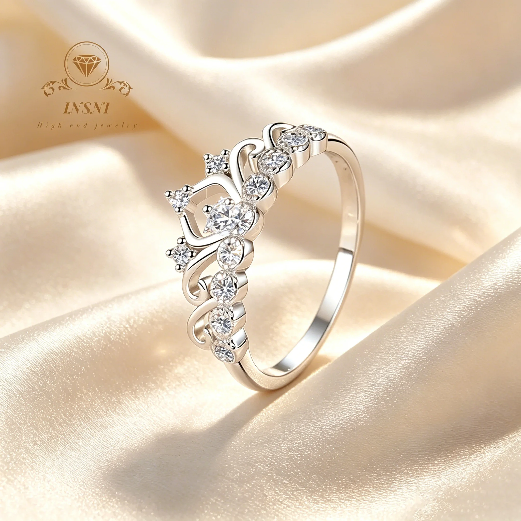 S925 Silver Women's Crown Moissanite Ring Certified Korean Style Precision Crafted Versatile Romantic Gift Stylish Non-allergic
S925 Silver Women's Crown Moissanite Ring Certified Korean Style Precision Crafted Versatile Romantic Gift Stylish Non-allergic