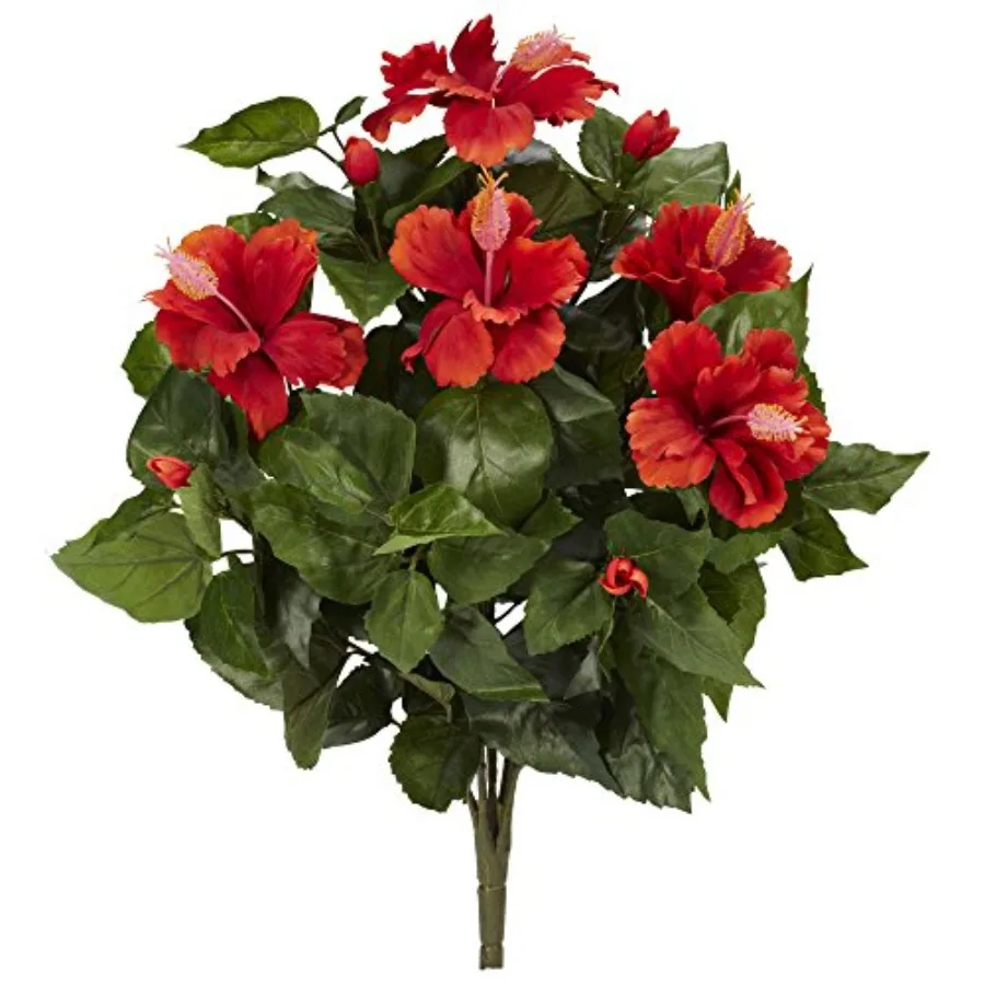 20" Hibiscus Set of 4 Artificial Plant Red
20" Hibiscus Set of 4 Artificial Plant Red