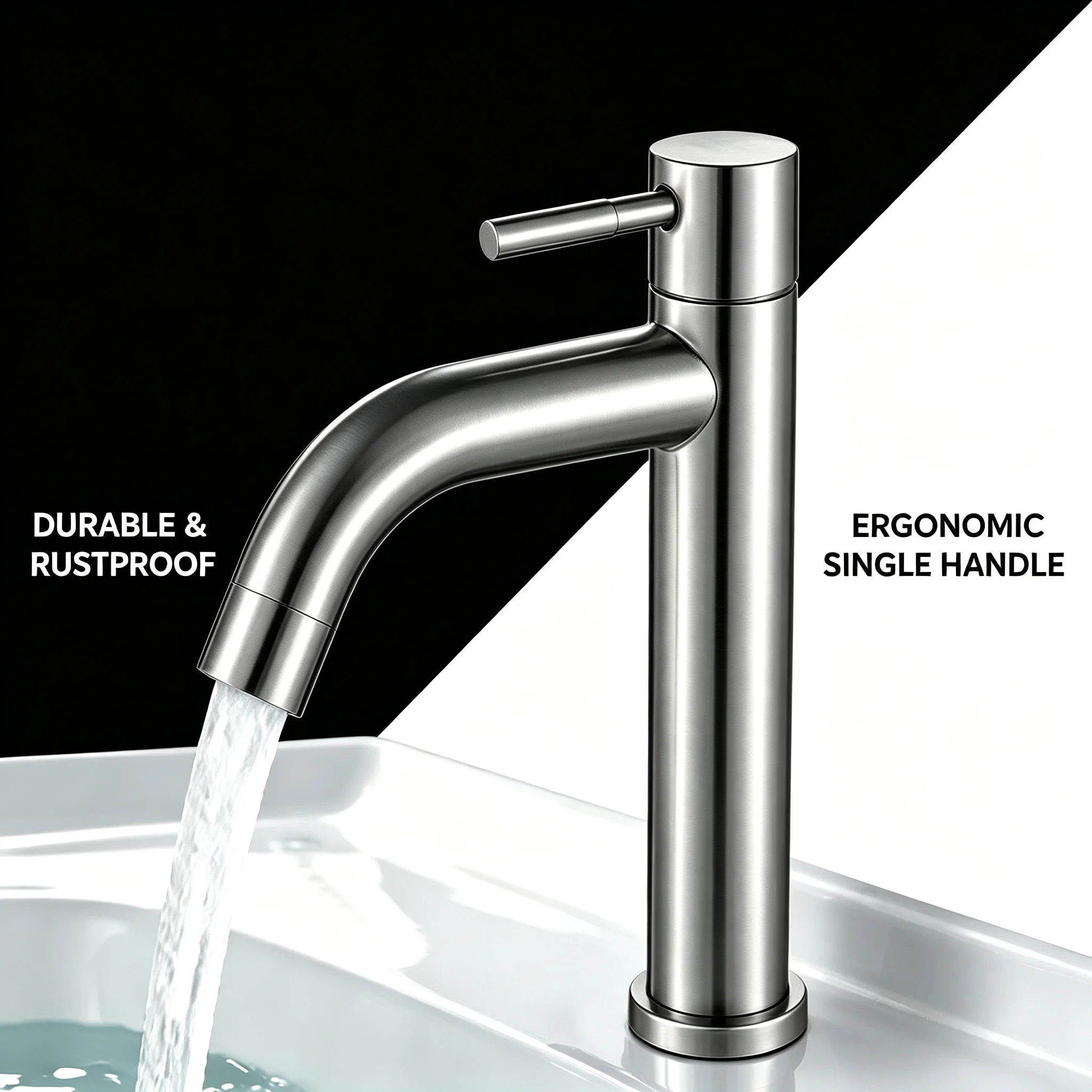1 pc polished single bar bathroom faucet with curved neck design, basin water-saving faucet, high-quality and durable
1 pc polished single bar bathroom faucet with curved neck design, basin water-saving faucet, high-quality and durable