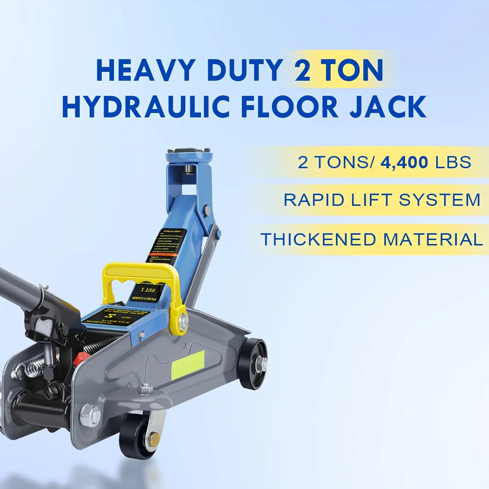 Floor Jack, 2 Ton Capacity Floor Jack, Car Jack with Single Piston Pump And Reflective Tape, Low Profile Carbon Steel Hydraulic Jack, Alloy Steel, Blue
Floor Jack, 2 Ton Capacity Floor Jack, Car Jack with Single Piston Pump And Reflective Tape, Low Profile Carbon Steel Hydraulic Jack, Alloy Steel, Blue