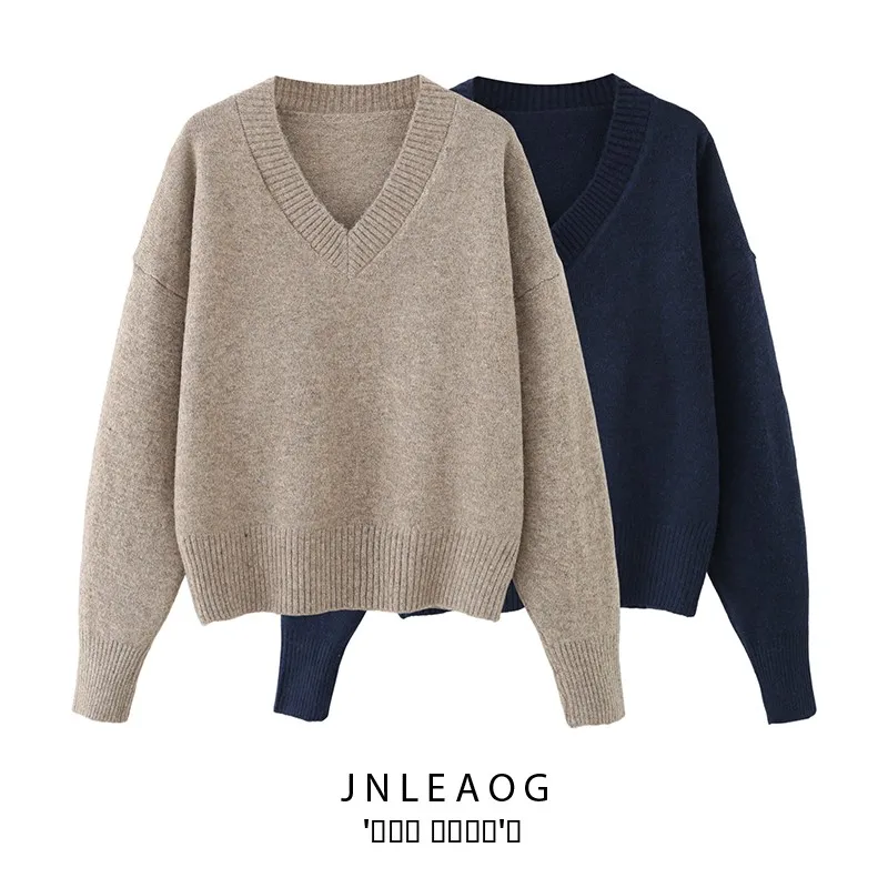 Faionable Soft V-Ne Long Sve Knitted Sweater Loose Fit Autumn New Arrival Women's Polyester Fiber Full Sve Knitwear
Faionable Soft V-Ne Long Sve Knitted Sweater Loose Fit Autumn New Arrival Women's Polyester Fiber Full Sve Knitwear