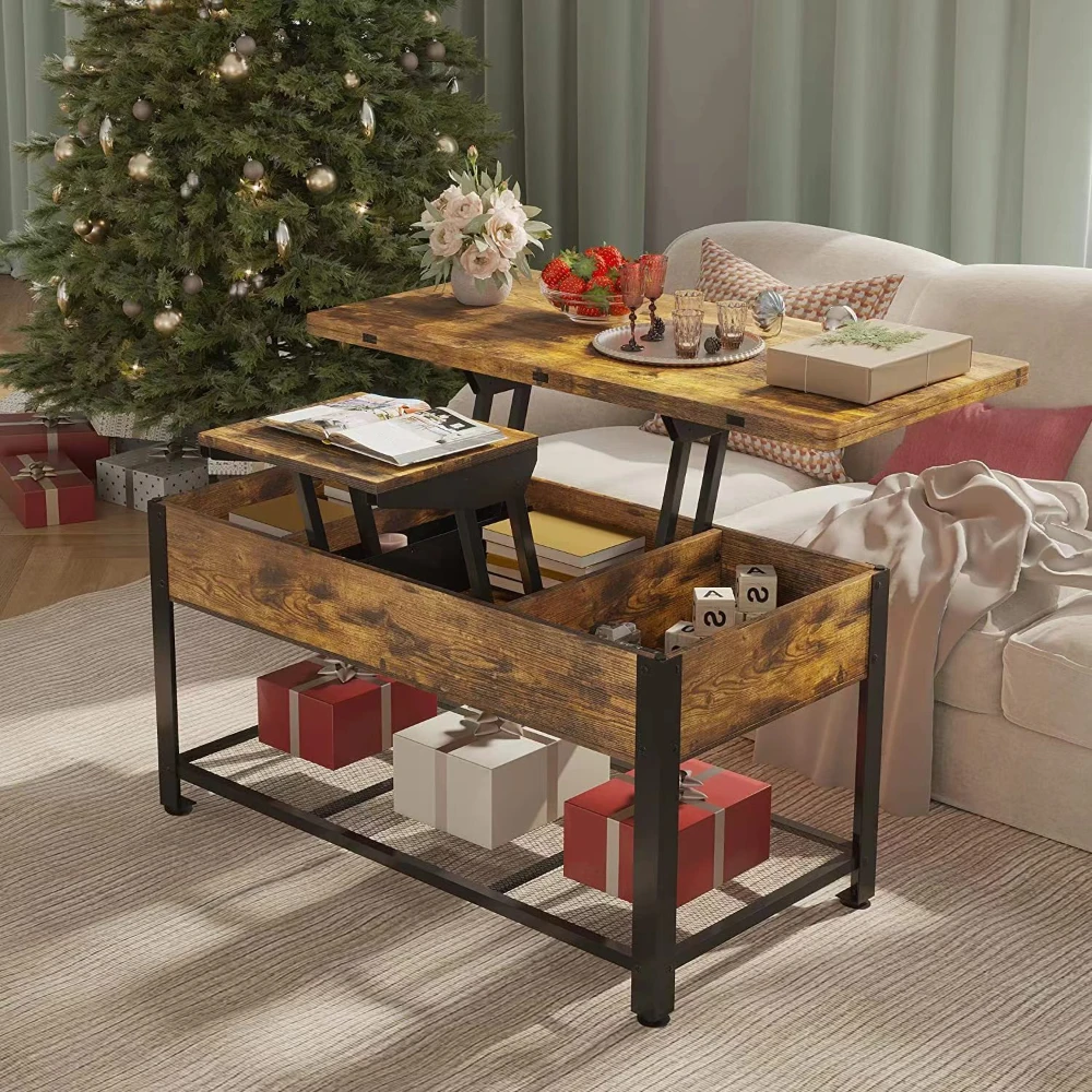 American iron and wood combined coffee table home living room storage storage can be lifted coffee table
American iron and wood combined coffee table home living room storage storage can be lifted coffee table