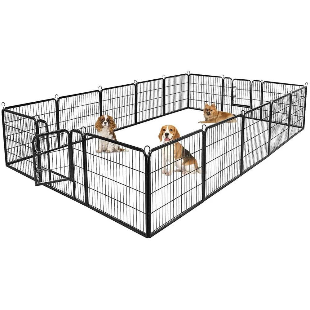 32in 16 Panels Heavy Duty Metal Dog Playpen Indoor Outdoor Fence Rust Resistant Tool-Free Setup Anti-Skid Expandable, Custom
32in 16 Panels Heavy Duty Metal Dog Playpen Indoor Outdoor Fence Rust Resistant Tool-Free Setup Anti-Skid Expandable, Custom
