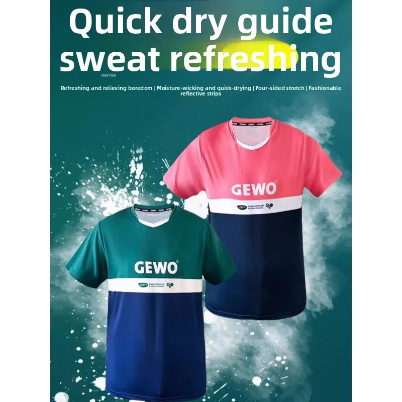GEWO Table Tennis Short Sleeve F12 Look Up Quick Drying Breathable Sweat Absorbing Match Clothes Training Sports Clothes 
GEWO Table Tennis Short Sleeve F12 Look Up Quick Drying Breathable Sweat Absorbing Match Clothes Training Sports Clothes
