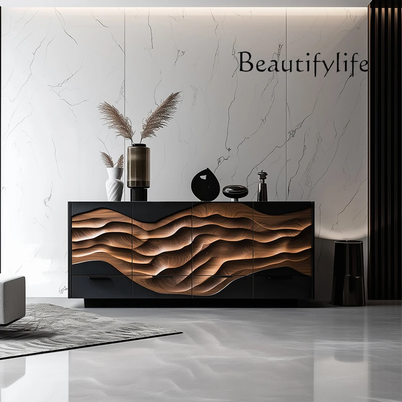 Retro wave relief dining side cabinet designer high-end solid wood storage cabinet villa living room decorative cabinet
Retro wave relief dining side cabinet designer high-end solid wood storage cabinet villa living room decorative cabinet