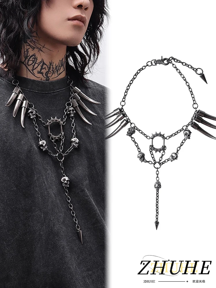 ZHUHE Skull Studded Necklace Neo-Gothic Style For Men And Women Jewelry Accessories Party Gifts
ZHUHE Skull Studded Necklace Neo-Gothic Style For Men And Women Jewelry Accessories Party Gifts