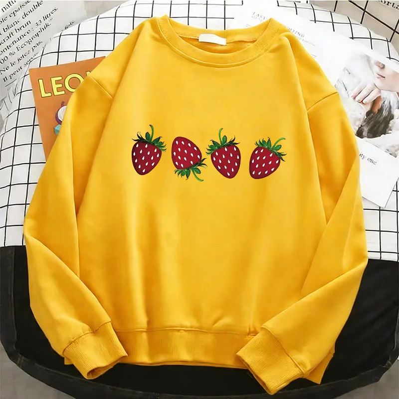 Womens Y2K Strawberry Hoodies Basic Warm Fleece Sweatshirt Soft Breathable O-Neck Pullover Casual Female Clothes
Womens Y2K Strawberry Hoodies Basic Warm Fleece Sweatshirt Soft Breathable O-Neck Pullover Casual Female Clothes