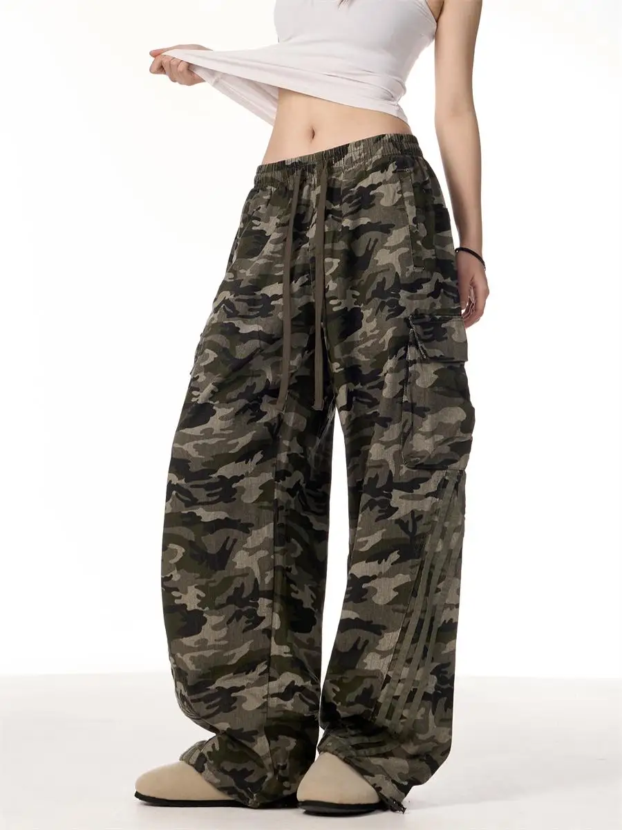 Осенние американские камуфляжные брюки в стиле ретро, женские повседневные свободные прямые брюки с низкой талией, уличные брюки, прямые хлопковые брюки
Осенние американские камуфляжные брюки в стиле ретро, женские повседневные свободные прямые брюки с низкой талией, уличные брюки, прямые хлопковые брюки