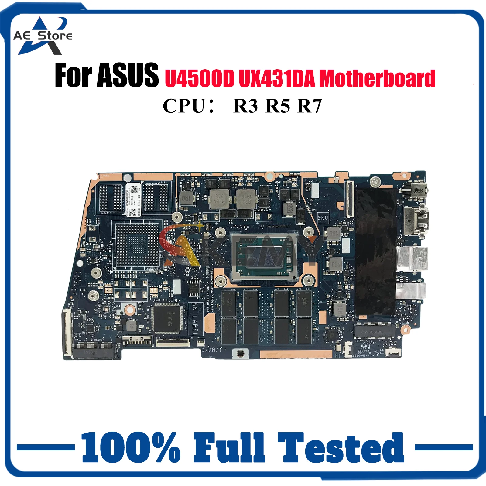 UX431DA Laptop Motherboard For ASUS ZenBook UX431D UX431DA U4500D Notebook Mainboard With R3 R5 R7 CPU 100% tests OK fast ship
UX431DA Laptop Motherboard For ASUS ZenBook UX431D UX431DA U4500D Notebook Mainboard With R3 R5 R7 CPU 100% tests OK fast ship