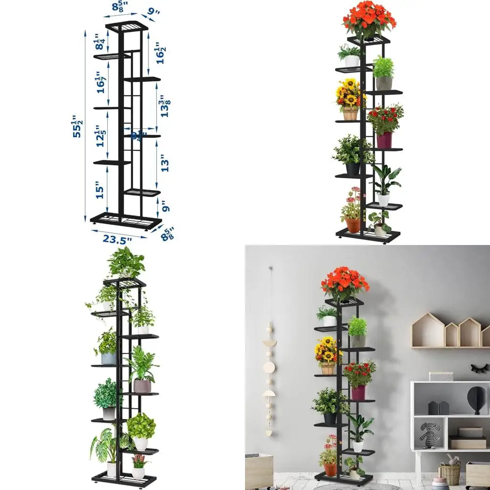 Multi-Tier Metal Plant Stand, Outdoor/Indoor Pot Display, Charcoal Grey
Multi-Tier Metal Plant Stand, Outdoor/Indoor Pot Display, Charcoal Grey