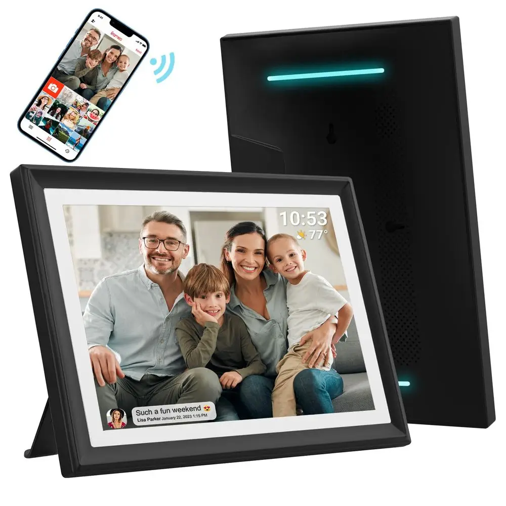 Цифровая фоторамка FRAMEO 10.1 дюйма с Wi-Fi, LED-подсветкой, сенсорным HD IPS LCD-экраном 1280x800, автоматическим поворотом изображения (портрет/ландшафт), 3 режима
Цифровая фоторамка FRAMEO 10.1 дюйма с Wi-Fi, LED-подсветкой, сенсорным HD IPS LCD-экраном 1280x800, автоматическим поворотом изображения (портрет/ландшафт), 3 режима